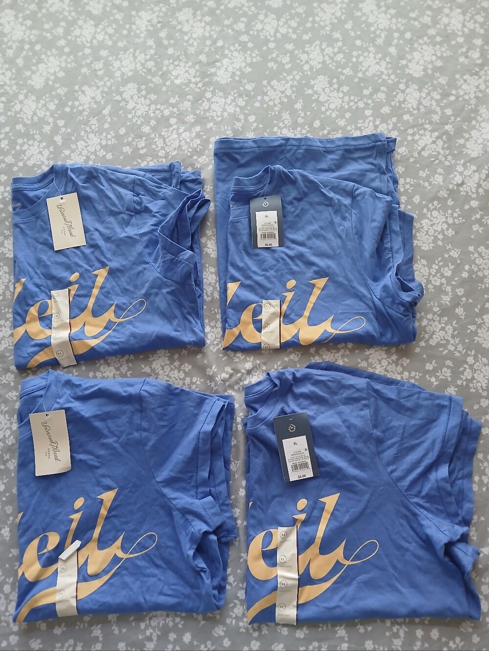 Lot Of 4pcs Target Blue Tee with Gold Script Graphic